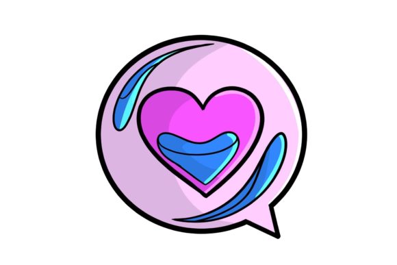 Add a Touch of Whimsy with Wedding Heart Chat Stickers Illustration