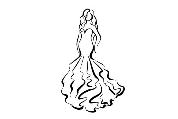 Charming Illustrations for Modern Branding: The Wedding Dress Sketch