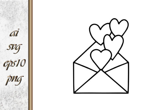 Doodle Love Envelope with Hearts Wedding: A Handcrafted Touch for Your Designs
