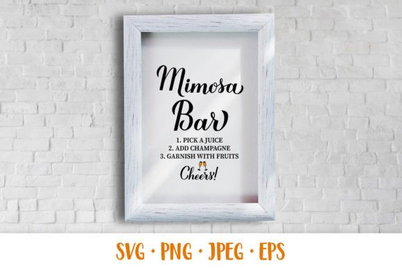 Effortless Wedding Charm: The Mimosa Bar SVG Cut File