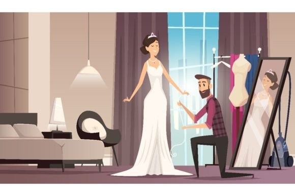 Fitting Wedding Dress. Dressmaker: A Typeface with Artisan Charm