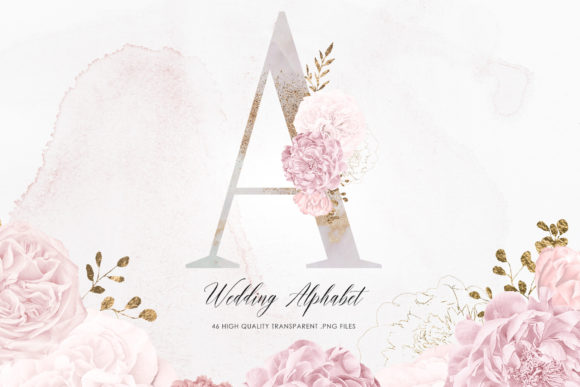 Floral Letters Clipart: A Wedding Alphabet for Elegant Design