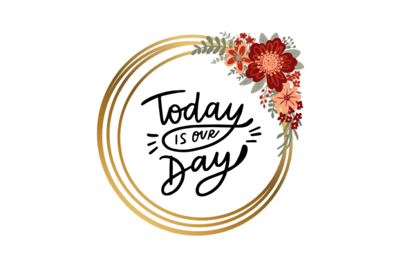 Flower Frame with Wedding Lettering: A Design Asset for Elegant Branding