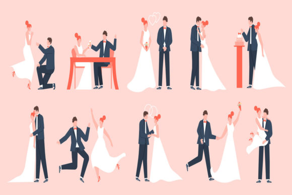 Wedding Couples: A Designer's Go-To Illustration Set